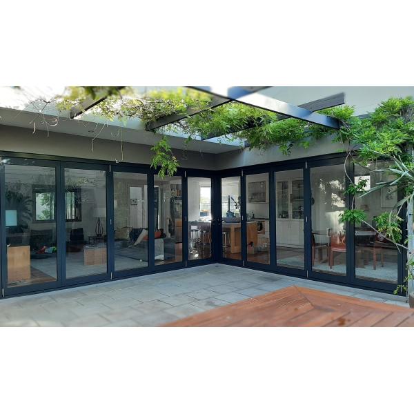 Powder Coating Aluminum Folding Doors 1.0mm-2.0mm Inward / Outward Opening