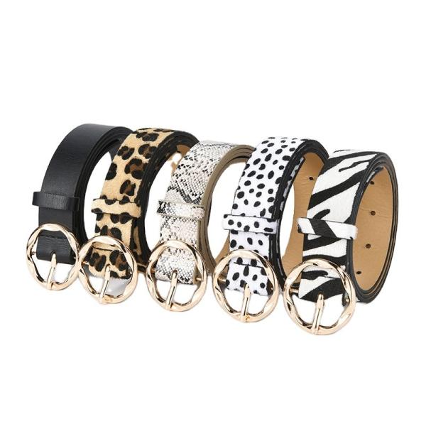 Leopard Zebra Pu Leather Belts 106cm Animal Print Belt Women