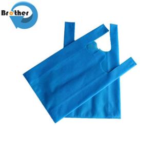 China Cheap Price Emboss Non Woven Advertisement Bag Big Size PP Non Woven Shopping T-Shirt Bags for Supermarket on sale