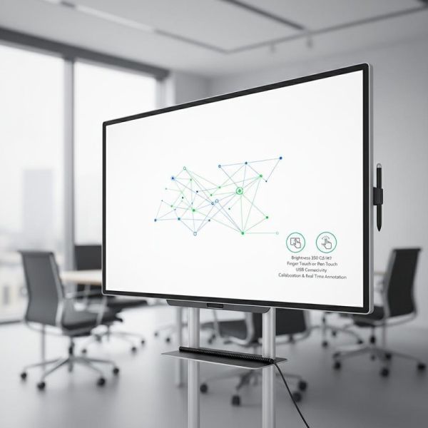 Brightness 350 Cd/m2 Interactive Whiteboards with Finger Touch or Pen Touch USB Connectivity Supporting Collaboration and Real Time Annotation