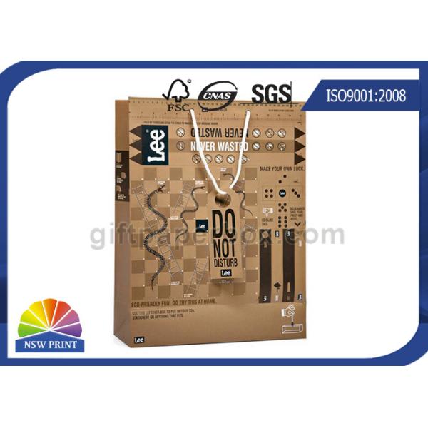 SGS / FSC Customised Creative Kraft Paper Gift Bags With PP Rope Handle Tags