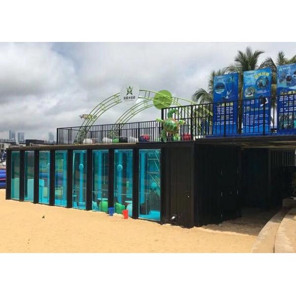Steel Frame Building Cheap Outdoor Glass Wall Shipping Container Swimming Pool