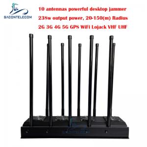  10 Channels Mobile Phone Signal Jammer 238w High Power For 5G Wifi GPS Lojack VHF UHF Manufactures