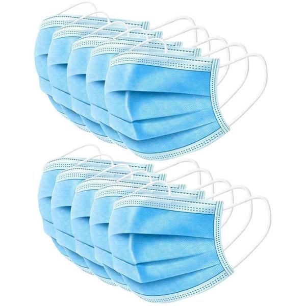 Hospital 3 Ply Disposable Face Mask , Blue Disposable Earloop Face Mask