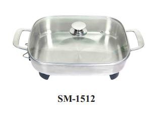 12 Inch Square Shape Deep Frying Pan With Glass Lid