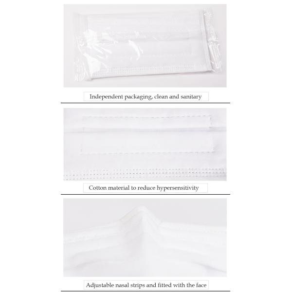 White Color Disposable Earloop Face Mask Superfine Fiber Material Anti Pollution