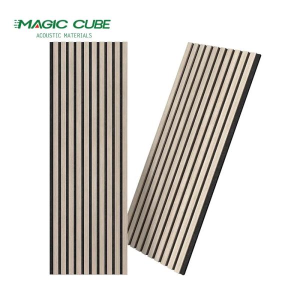 Modern Wood Vertical Sound Absorption Board Slat Akupanel Hout For Auditorium
