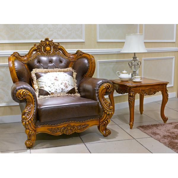 Single CE Genuine Synthetic Leather Antique Style Loveseat Livingroom Furniture Sofa