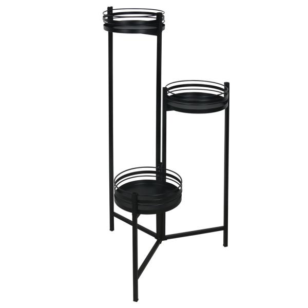 3 Piece  Plant Stand Display Shelf Cast Iron 30cm 3 Tier Plant Pot Stand Holder