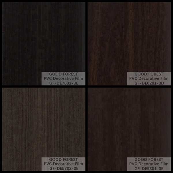 Decorative Black PVC Film 1260mm - 1330mm Width Wooden Grain