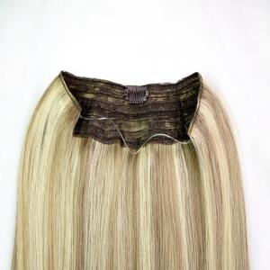 China Highlighted Color Clip In Hair Extensions Remy Human Hair With Silky Straight on sale