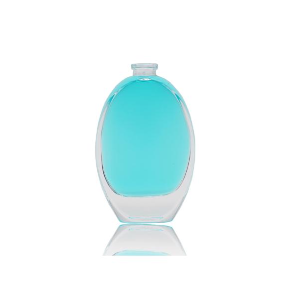 Drop Shaped Empty Perfume Bottles 100ml With Silver Aluminum Perfume Pump Collar And Cap