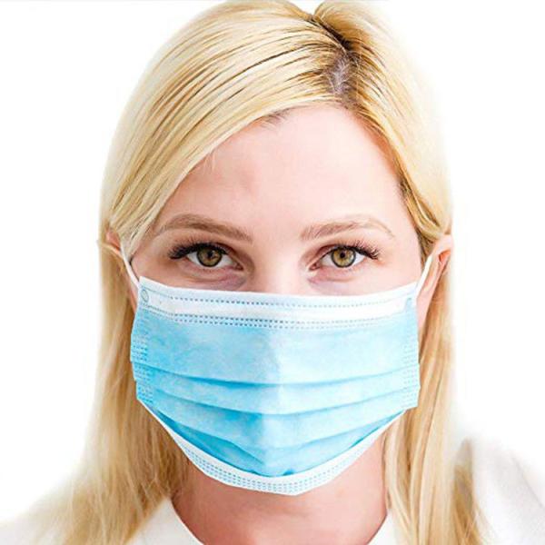 Earloop 3 Ply Disposable Face Mask , Disposable Mouth Mask Liquid Proof