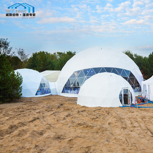 Customized Large Geodesic Dome Greenhouse / Instant Waterproof Dome Tent