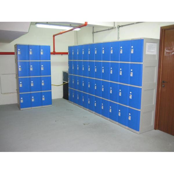 Highly Water Resistant Red Shoe Storage Locker Gray Body 4 Comparts per Column