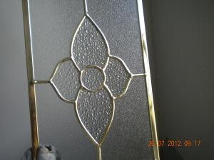 Figured Glass Panels For Kitchen Cabinets , Beveled / Flat Edge Glass For Cabinets