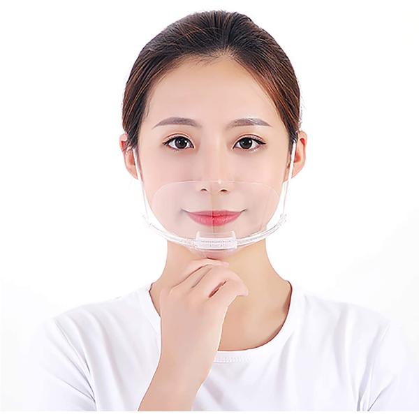 Spittle Prevention Transparent Plastic Face Mask For Dental