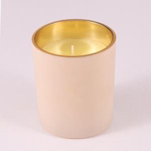 China Personalized 6 Oz Golden Glass Jar Scented Candle With Lids 40g on sale