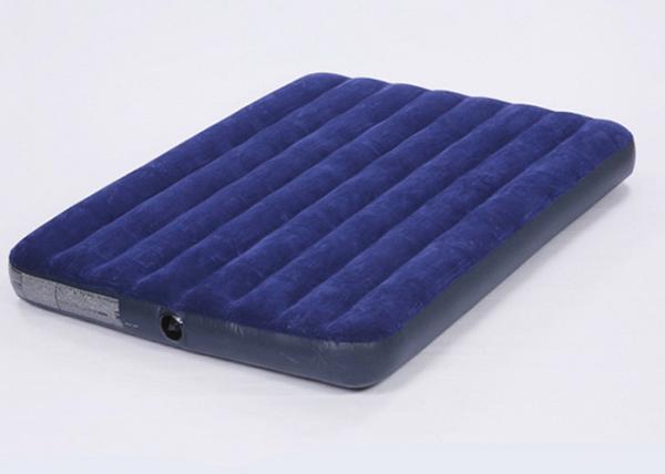 Quality Travel Camping Low Air Mattress Blue Color Flocked Surface 13 . 6KG Gross Weight for sale