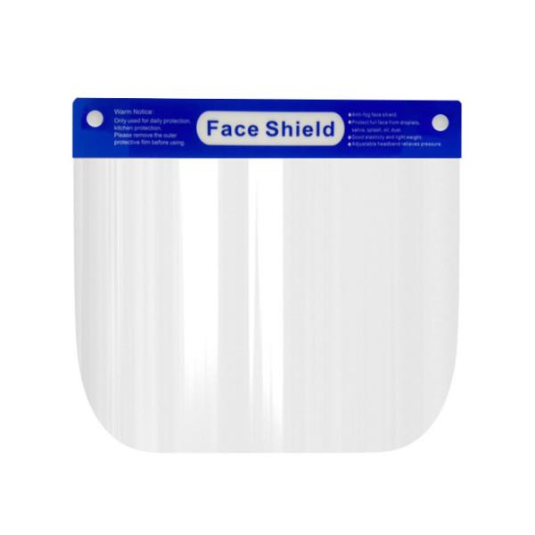 Anti Fog Clear Plastic Face Shield Foam Elastic Band 0.25mm PET Material