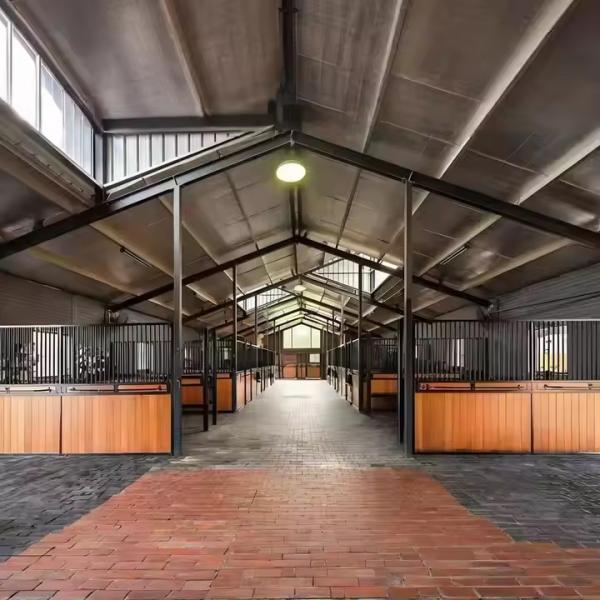 Aluminum Alloy Window Goat Farming House Prefabricated Steel Building With Sandwich Panel Glass Wool Roof Cladding