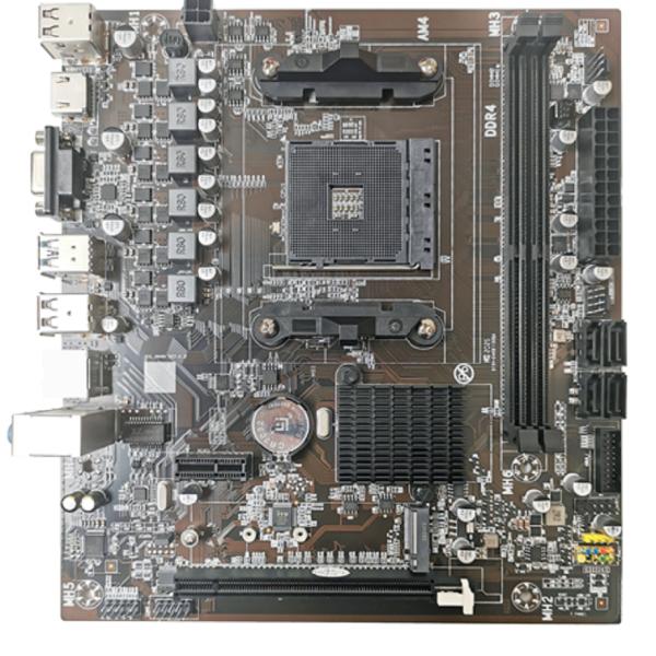 M-ATX AM4 Motherboard For Ryzen3/5 CPUs Dual DDR4 Slots 4*SATA3.0 Ports VGA+HDMI Display Outputs And 3*3.5mm Audio Jacks