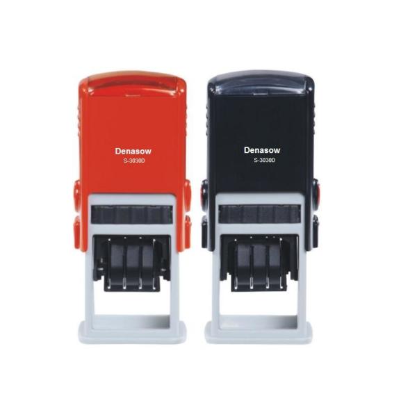 China Denasow 30X30mm self inking rubber square stamp, roller rubber stamp, custom rubber date stamp
