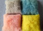 Long hair curly mongolian sheep fur cushion Tibetan Lambswool fur Throw Pillow