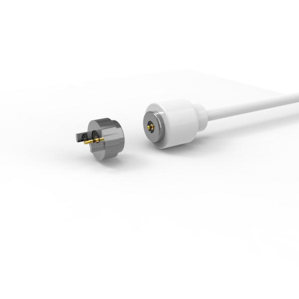 DC 2 Position White Magnetic Cable Connector Male Female For High-End Wine Ware Lamps
