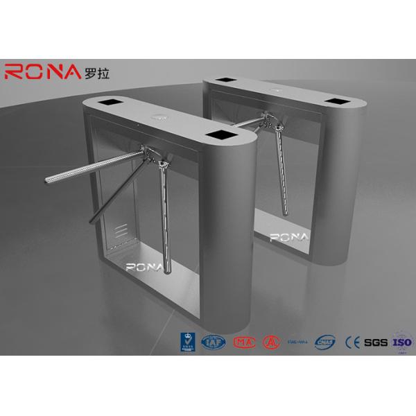 Automatic Pedestrian Half Height Turnstile 304 Stainless Steel Fingerprint / Card Reader