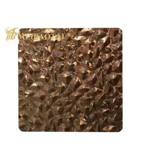  JIS Embossed Stainless Steel Sheet Rose Gold Plating 3D Decorate SS Plate 4x8 0.65mm Thk Manufactures