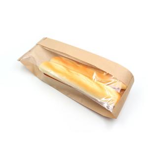  Food Grade Greaseproof Kraft Paper Pouch With Window For Croissant Manufactures