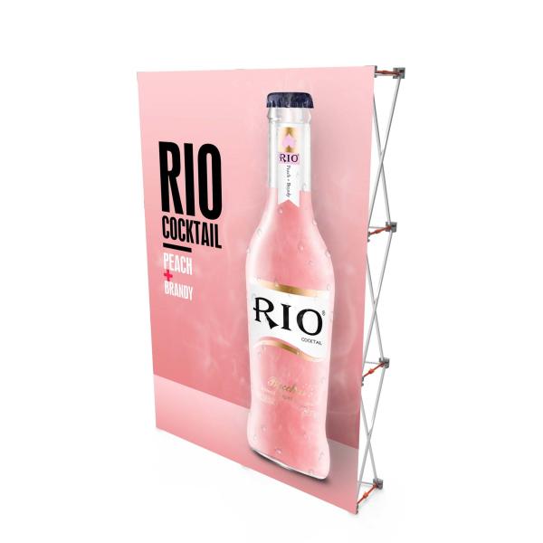 Portable Fabric Pop Up Event Banner Stand , 2 * 3 Roll Up Banner Display