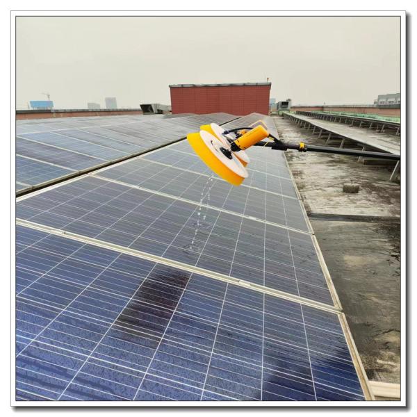 Li-Battery Power Solar Panel Cleaner with Double-Head Rotating Brush and Customization