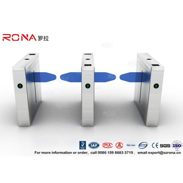 Waterproof Drop Arm Access Control Turnstiles 304 Stainless Steel 2 RFID Readers