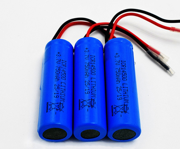 750mAh 3.7V ICR14500 Lithium Battery Odorless With PVC Jacket