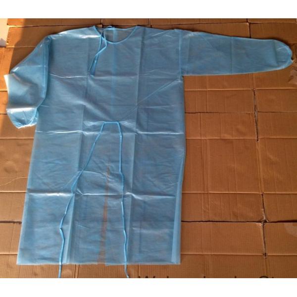 Anti Static Disposable Waterproof Gowns , Disposable Hospital Gowns Blue Color
