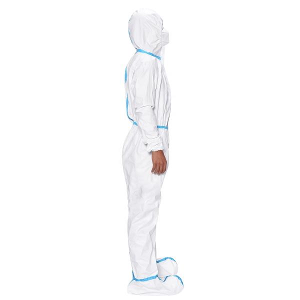 Knitted Cuff Disposable Protective Suit Waterproof Non Woven Surgical Applied