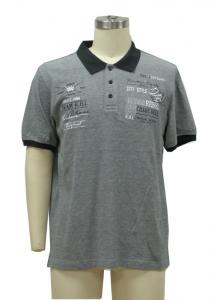  Grey Melange All Cotton Mens Polo T Shirts / Guys Polo Shirts 48 / 50 / 52 Sizes Manufactures