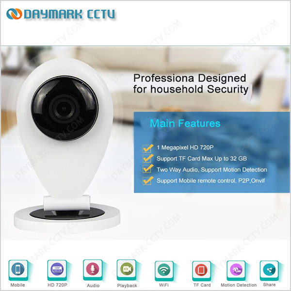 Hot P2P home security mini wireless wifi ip camera 720p