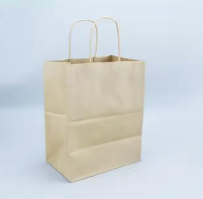 Brown Kraft Paper Bag Bread Paper Packaging Bag Fast Food Take Away Shopping Bag With Twisted Handle