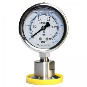 China Sanitary Diaphragm Pressure Gauge Water Hydraulic Oil 60mm Dial on sale