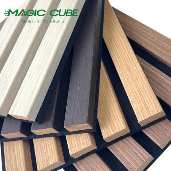 3 Side Wrapped Decorative Acoustic Slat Wall Panel Easy Installation For Theatres