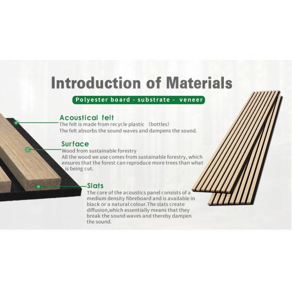 Wood MDF Composited Acoustic Wall Aku Panel Acoustic Wooden Slat Wall Panels