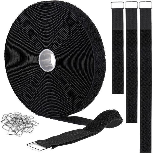 Nylon Hook And Loop Cable Tie Iron Buckle Adhesive Binding Strap Customization