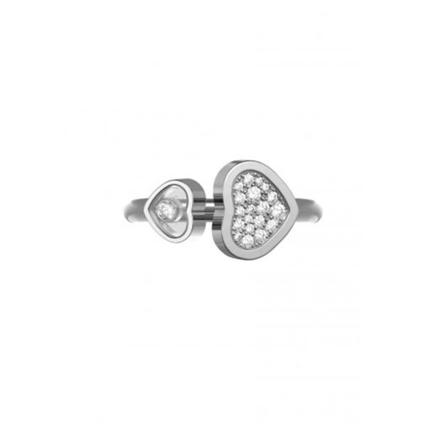 0.22 Carat Natural Diamonds 18K Chopard Happy Hearts Ring Handmade No Stone