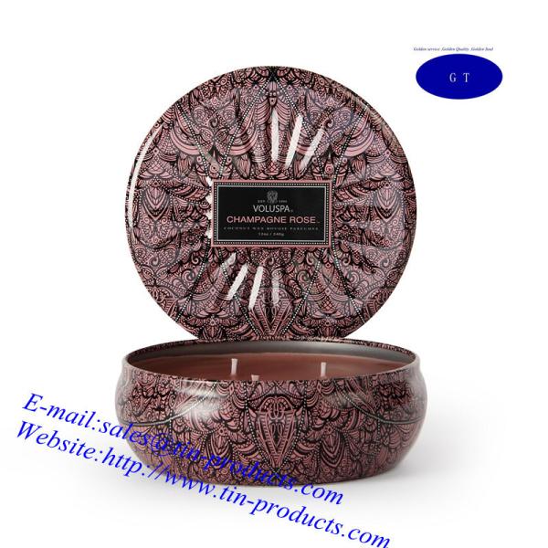 Candle Box/ Candle Tin Box/ Candle Holder/Tin Candle Holder from Goldentinbox.com