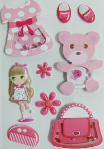  Paper + PVC Puffy Cute Vintage Toy Stickers For Birthday Gift Eco Friendly Manufactures
