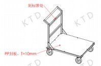 Process Solder Mask KUTED Transport Trolley , Double L Type Trolley with 4-6 Silent Casters