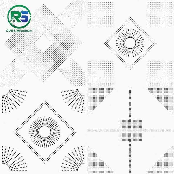 Steel Interior Artistic Metal Ceiling Tiles Aluminium Clip In False Frame 600*600mm 600*1200mm